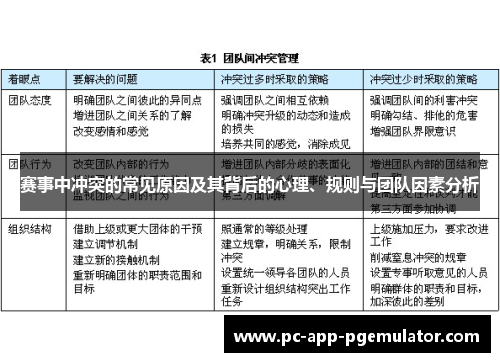 赛事中冲突的常见原因及其背后的心理、规则与团队因素分析 赛事中冲突的常见原因及其背后的心理、规则与团队因素分析